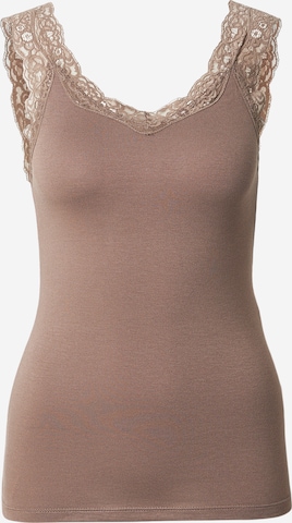 PIECES Top 'PCBARBERA' in Braun: Vorderseite