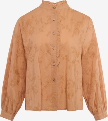 Usha - Blusa em castanho: frente