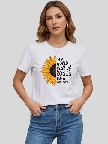 T-shirt 'Women's Summer Short Sleeves Tops' LapaPlus en blanc : devant