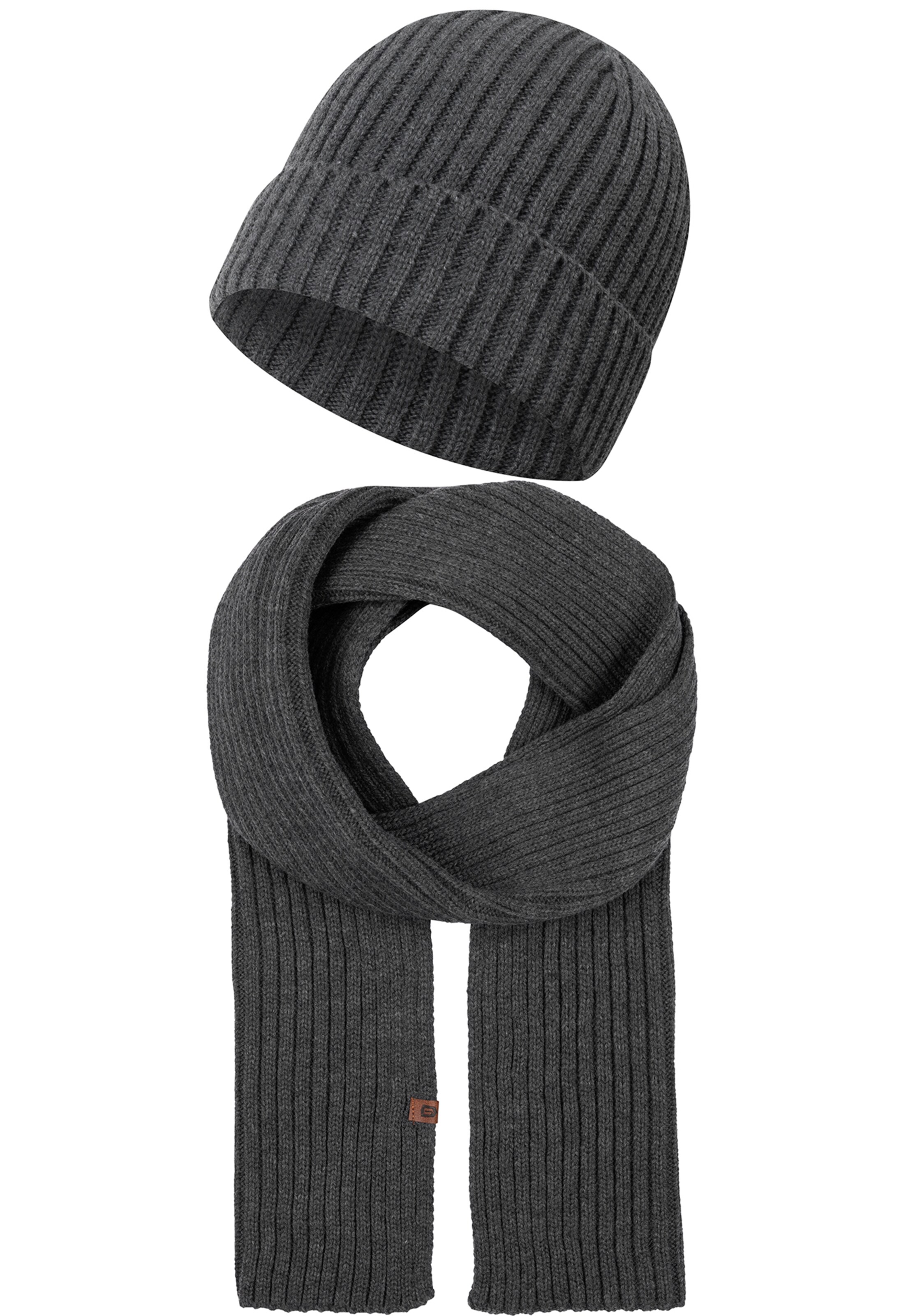 INDICODE JEANS Beanie 'Geyser' in Grey: front