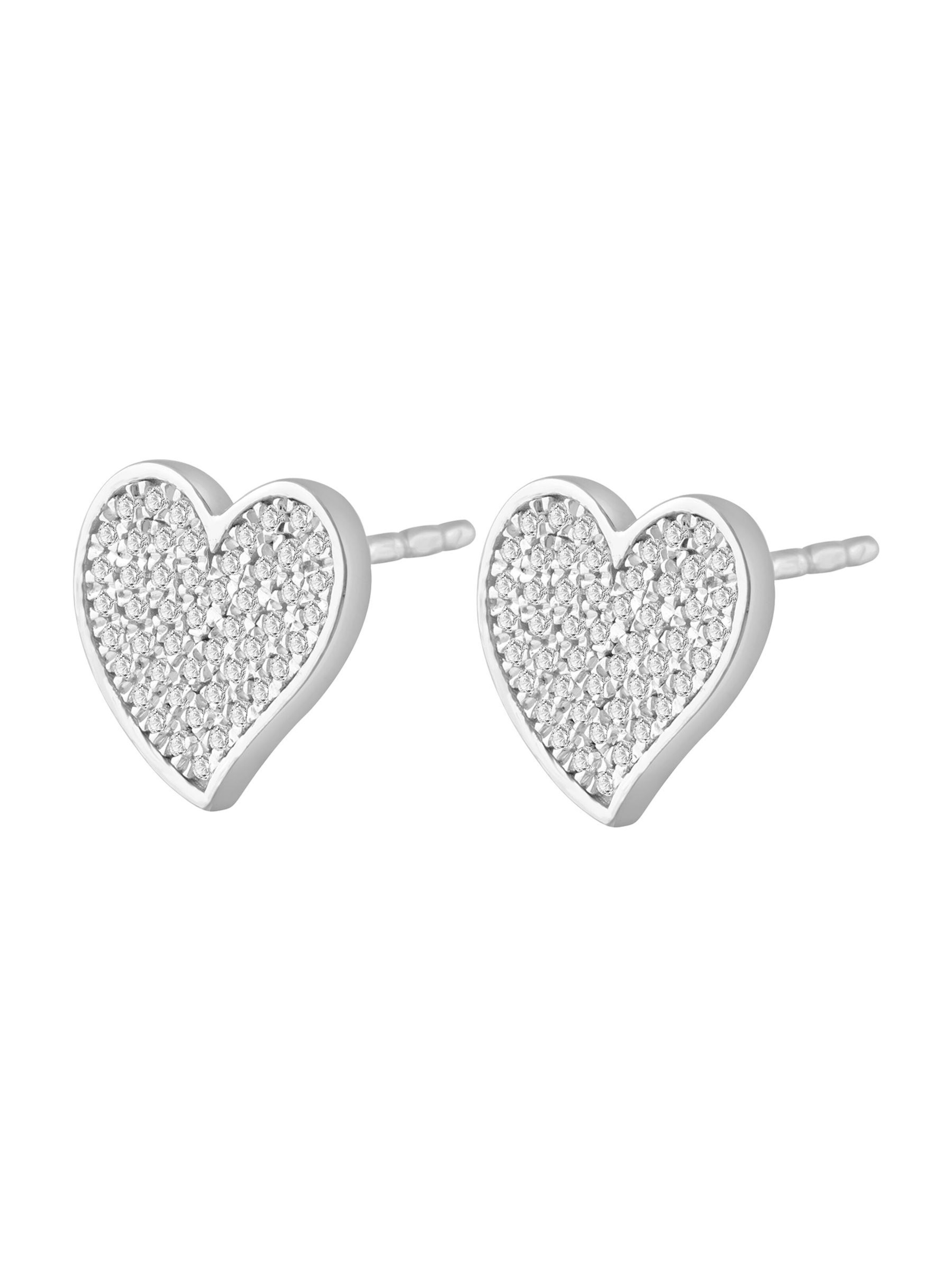Diamant Exquis - Pendientes 'Ohrringe aus 375 Weißgold mit Diamant' en plata