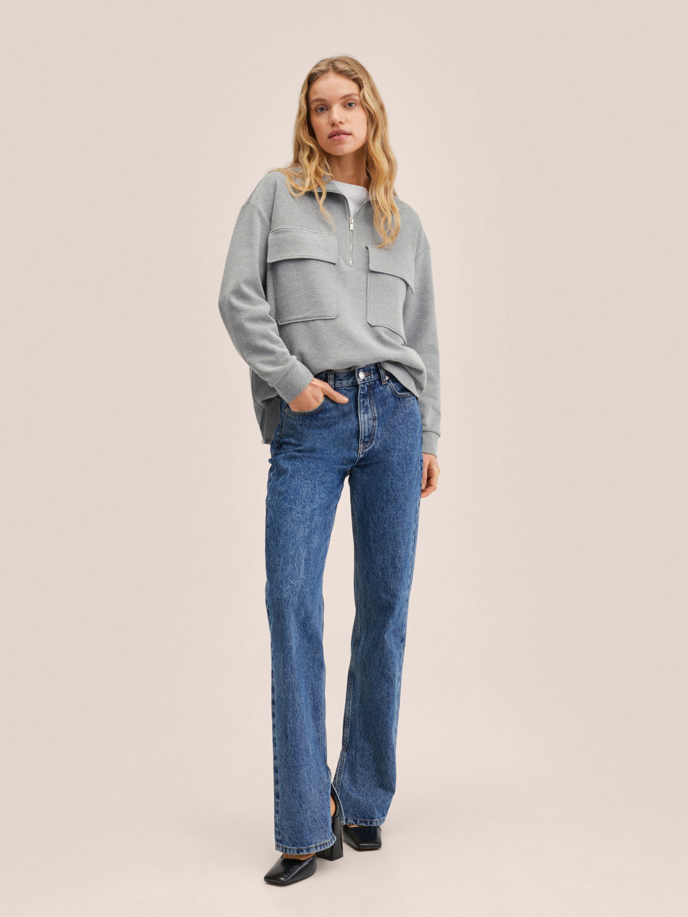 Frauen Sweat MANGO Sweatshirt in Grau - NX52408 Frauen Sweat MANGO Sweatshirt in Grau - NX52408