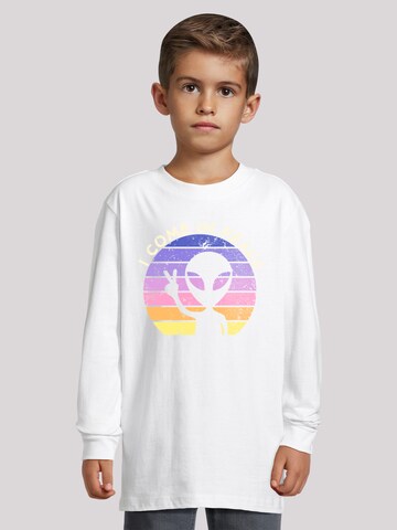 F4NT4STIC Shirt 'Alien Peace Sunset' in White: front