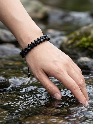 UNIQAL Armband 'SCHWARZER TURMALIN ZWEIREIHIG' in Gemengde kleuren