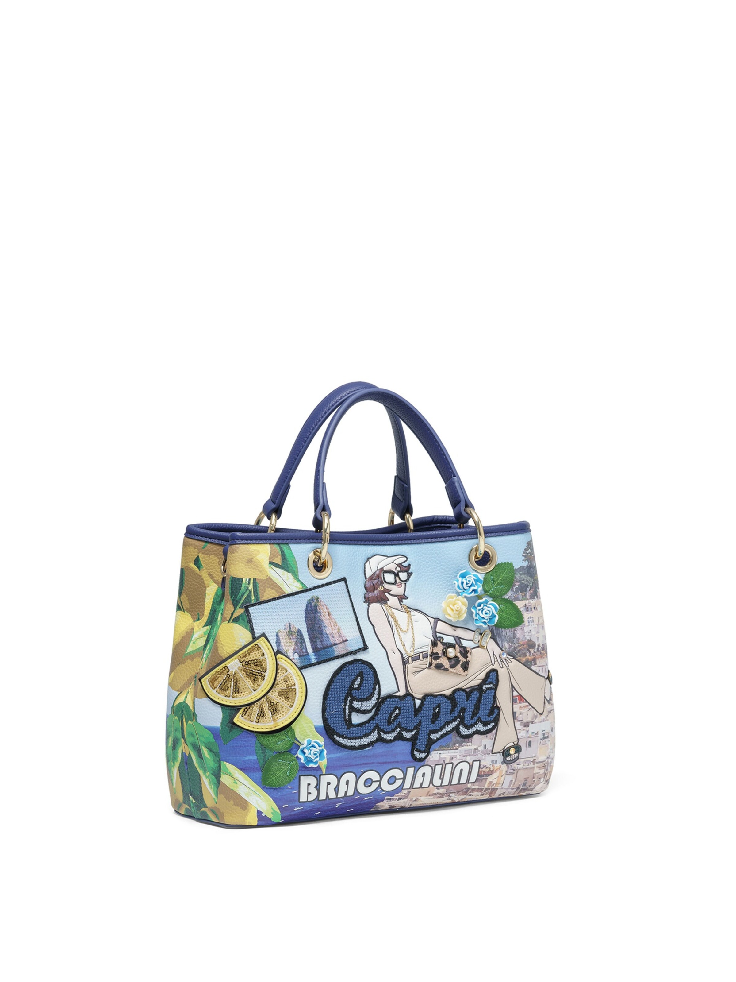 Borsa a mano 'Pomona' di Braccialini in colori misti: frontale