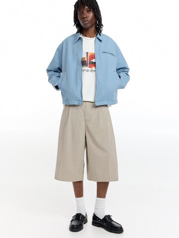Pull&Bear Wide leg Pleat-front trousers in Beige