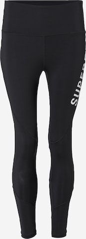 Superdry Skinny Workout Pants in Black: front