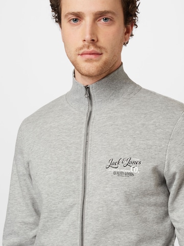 JACK & JONES Zip-Up Hoodie 'ANDY' in Grey