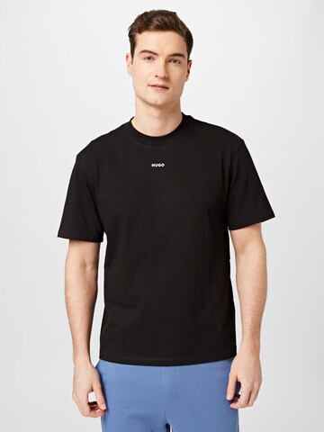 melns HUGO T-Krekls 'Dapolino': no priekšpuses
