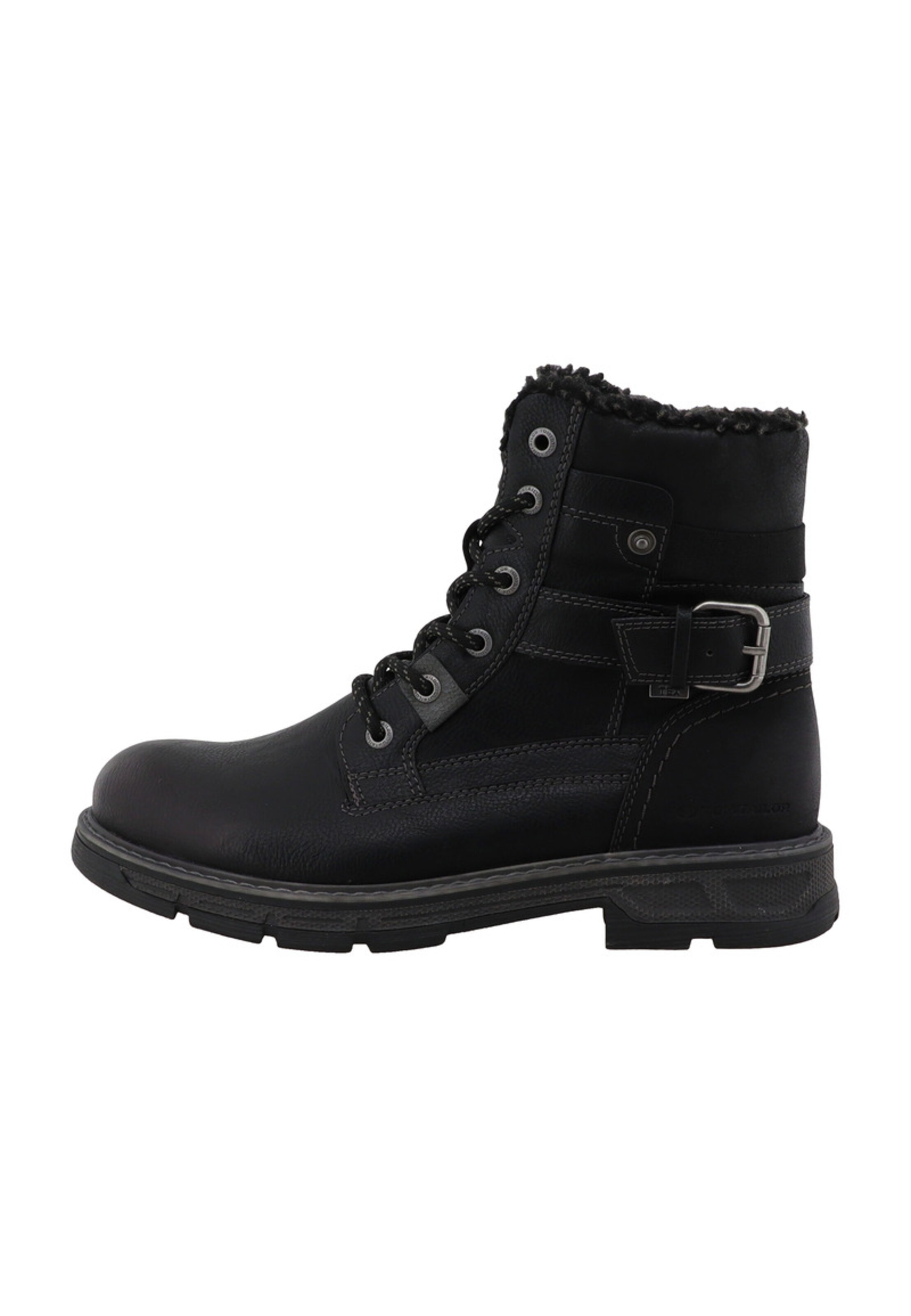 TOM TAILOR - Botas com atacadores em preto