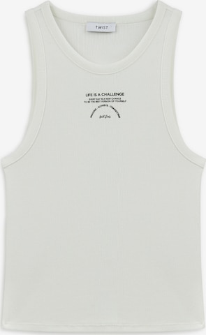 Twist Top in Beige: front