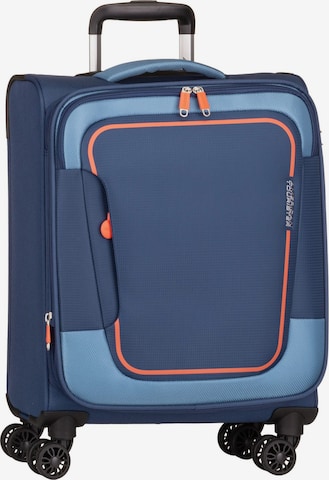 American Tourister Trolley 'Pulsonic Spinner' in Blau: Vorderseite