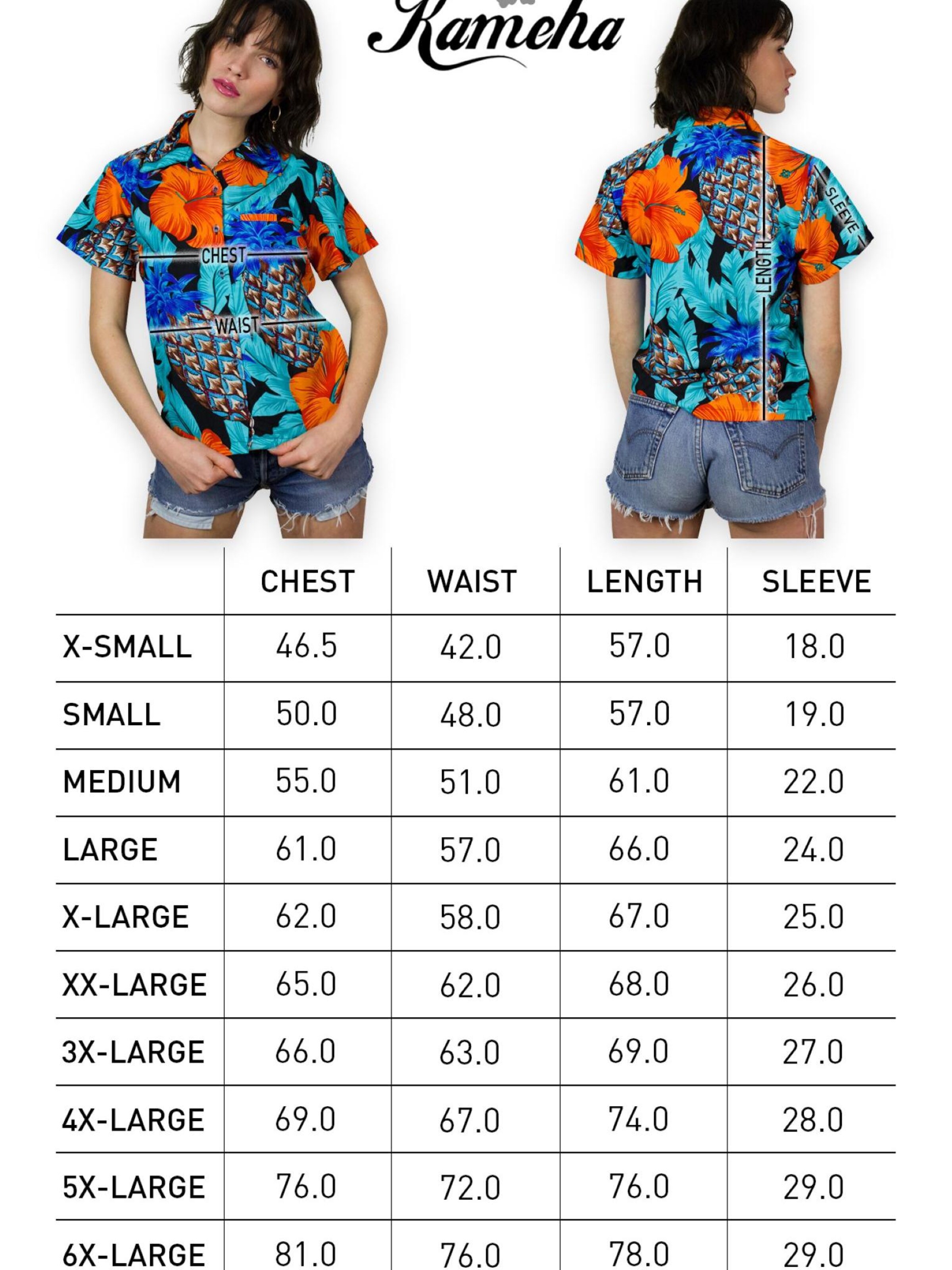 King Kameha Bluse 'Pineapple Hibiscus Black Line'‌‌‌‌ in Blau