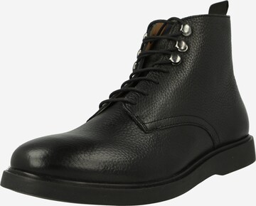 Hudson London Veterboots 'BATTLE' in Zwart: voorkant