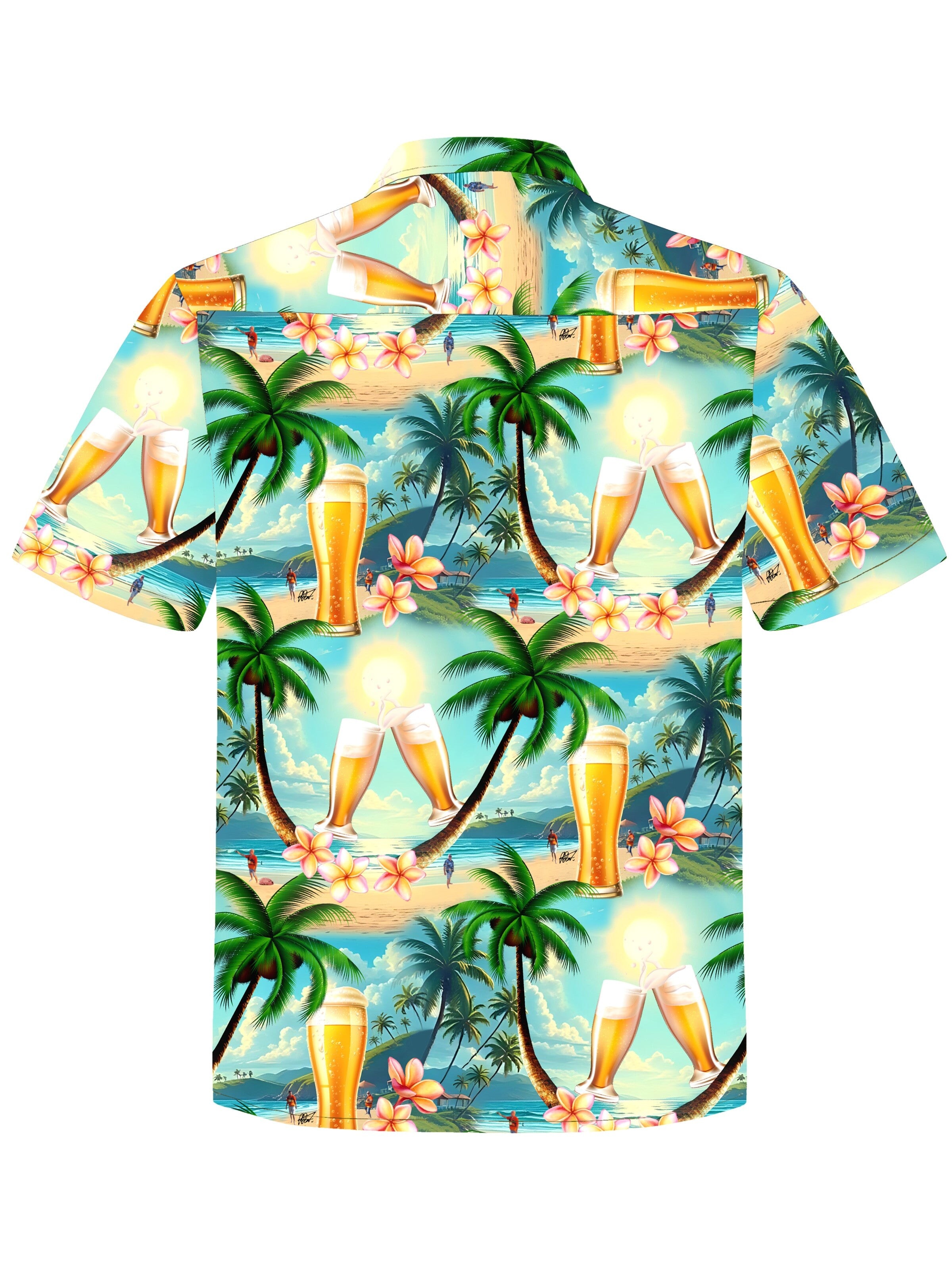 Hawaiihemdshop.de - Ajuste regular Camisa 'Hawaiihemd Sunshine Beer' en azul