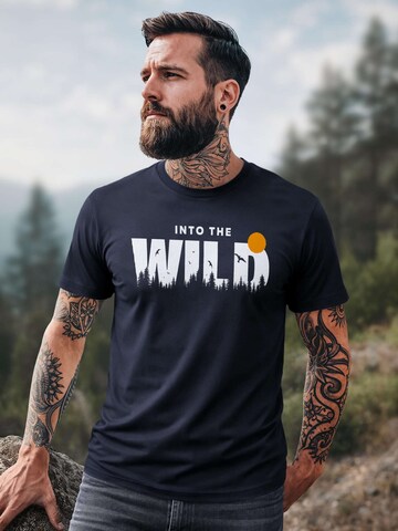 Neverless Shirt 'Into the Wild' in Blue