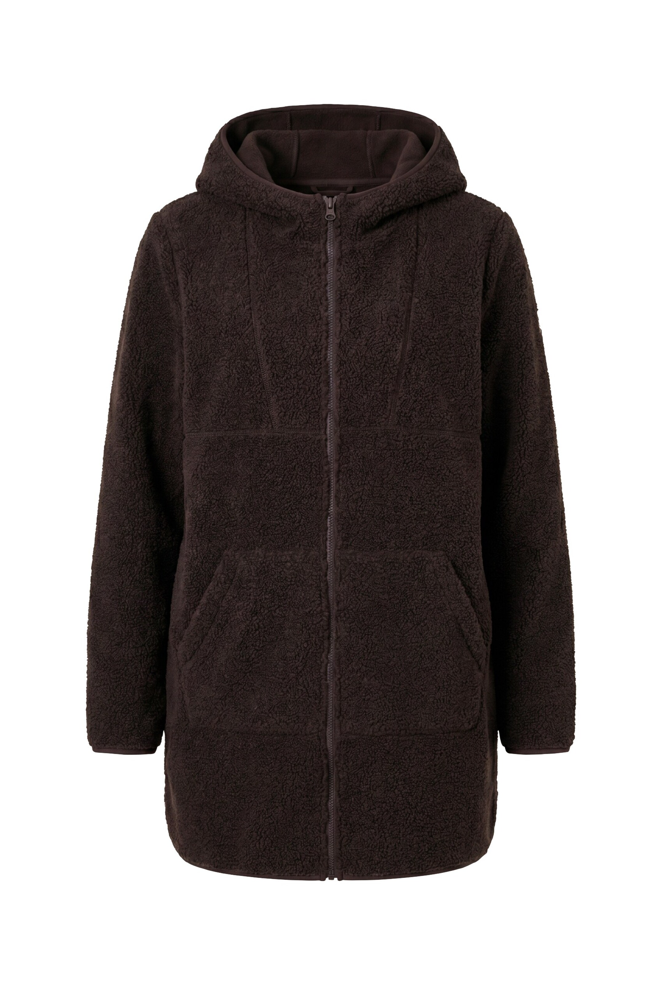Ulla Popken Fleece jas in Bruin: voorkant