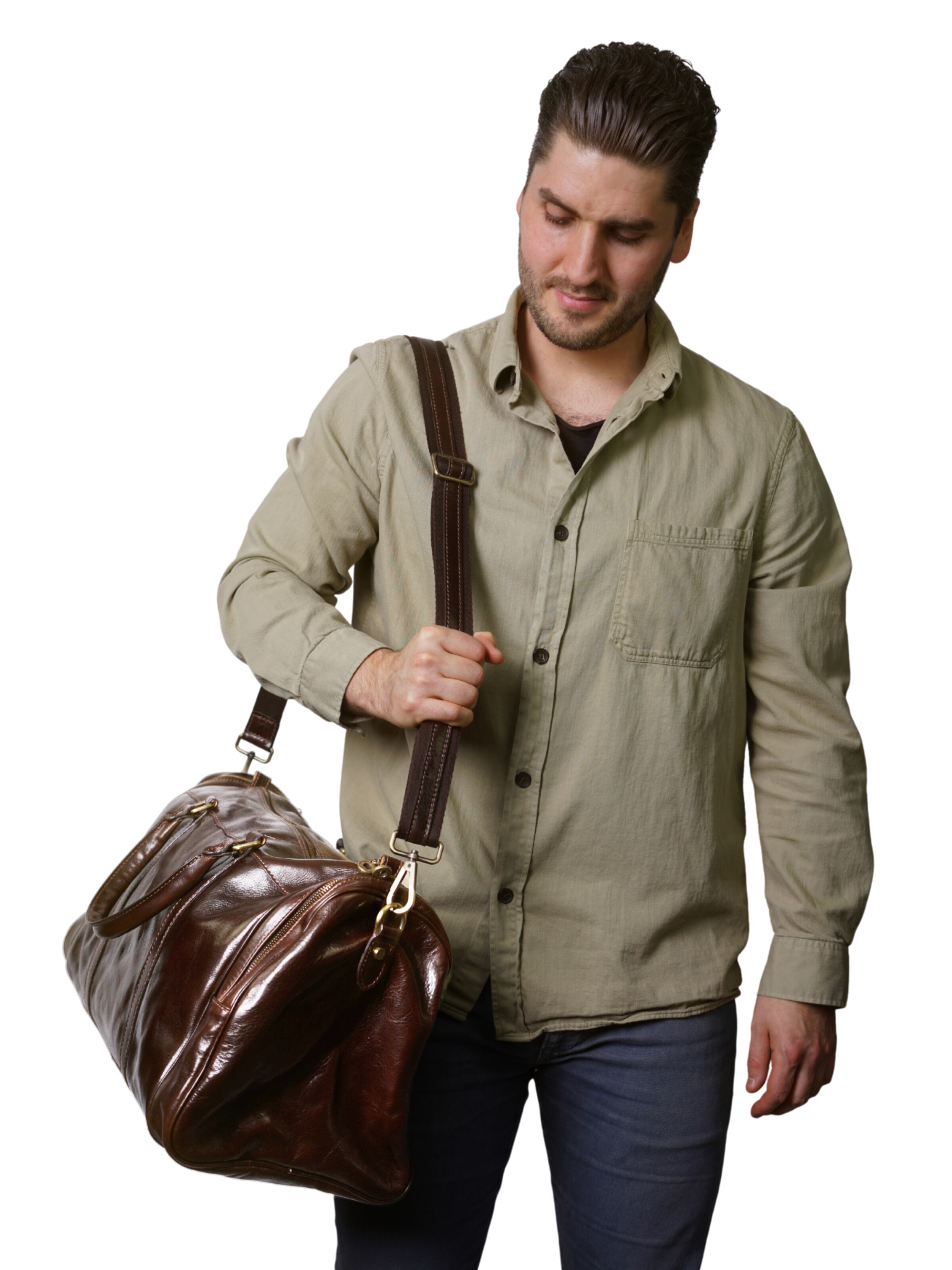 lePelou Weekendtas 'JULIAN' in Bruin