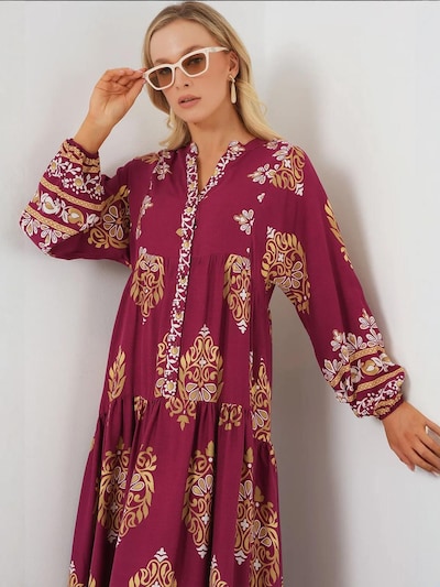 Abito Bigdart di colore giallo / rosa scuro / bianco, Visualizzazione prodotti