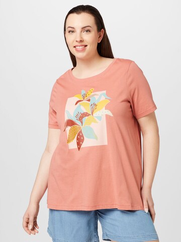 T-shirt 'CALANDRA' ONLY Carmakoma en rose : devant