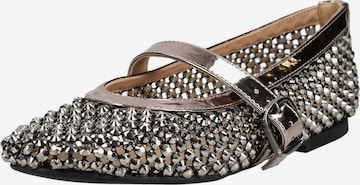 Ballerines à lanières Alma En Pena en argent : devant