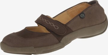 Binom Ballet Flats with Strap 'Lydia' in Brown: front