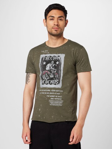 Key Largo T-Shirt 'EVIL' in Grün: Vorderseite