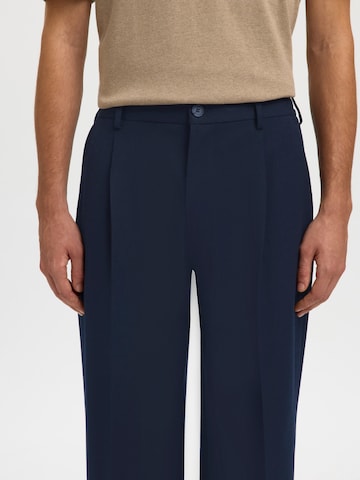 SELECTED - Loosefit Pantalón plisado 'SLH220' en azul