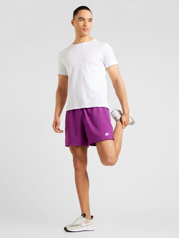 Nike Sportswear - Loosefit Calças 'Club' em roxo