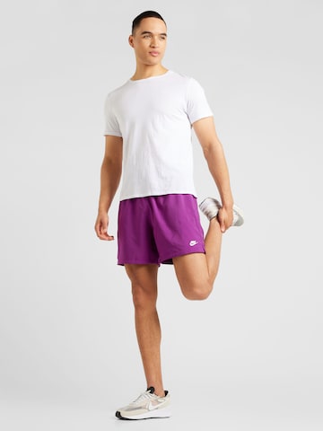 Nike Sportswear - Regular Calças 'Club' em roxo