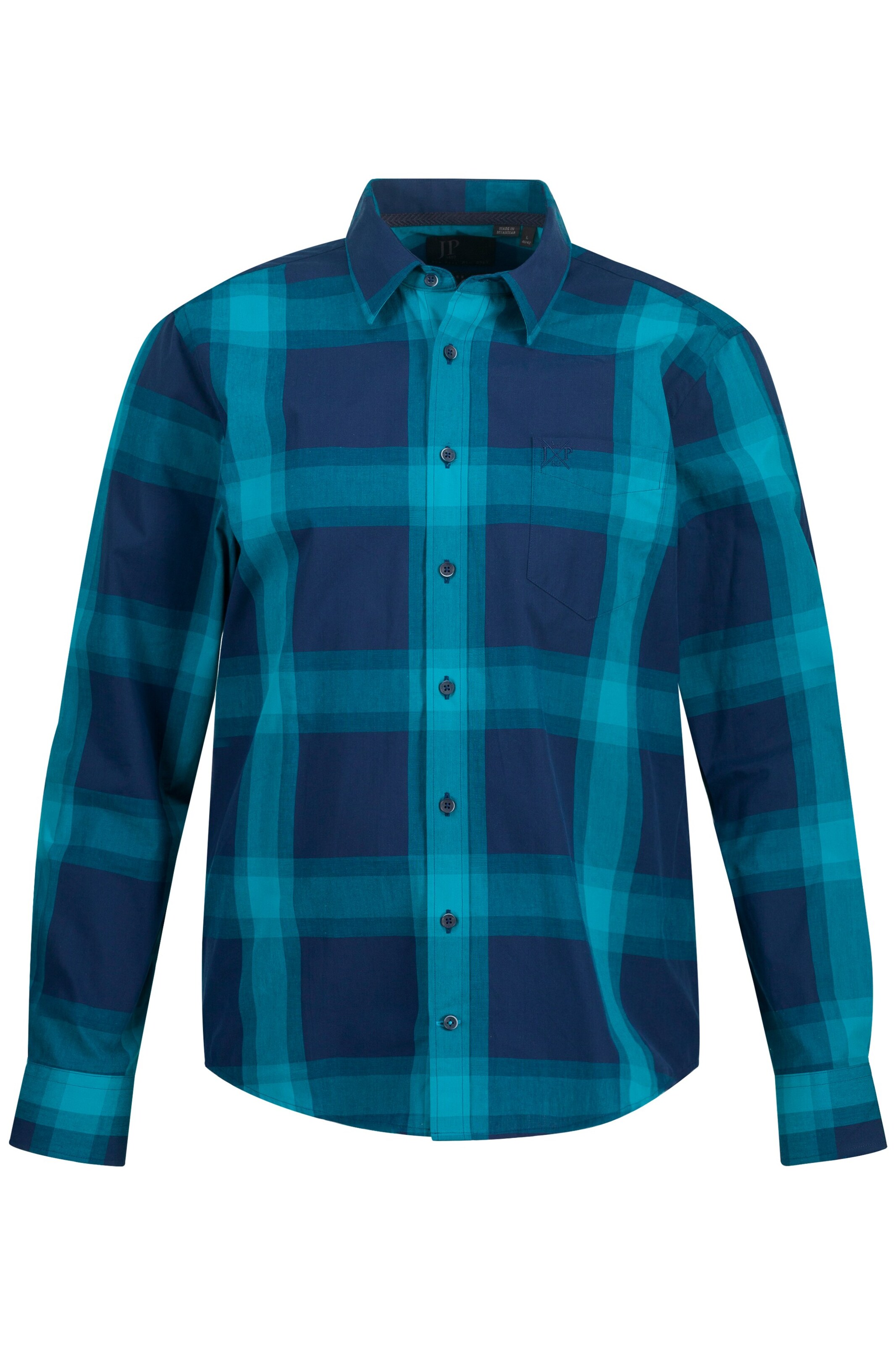 JP1880 Regular fit Overhemd in Blauw: voorkant