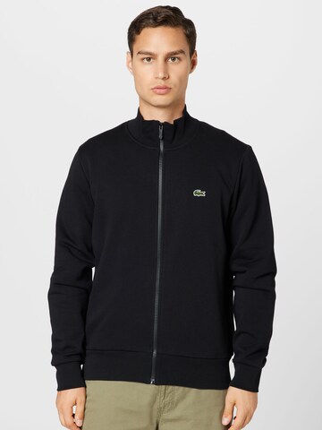 LACOSTE Sweat jacket in Black: front