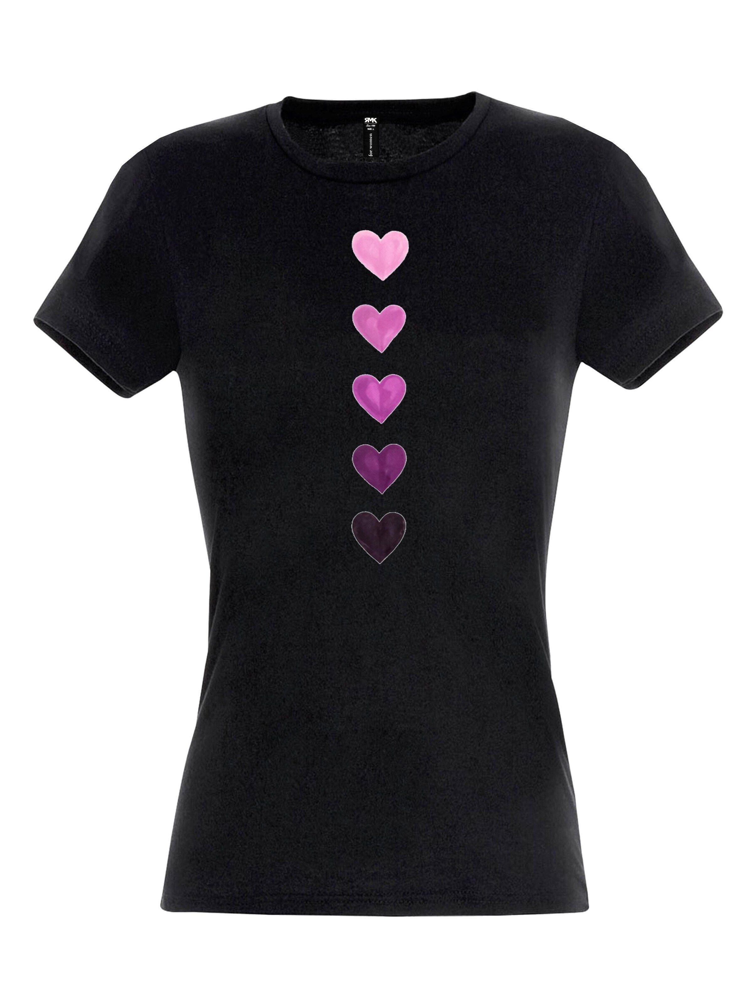 RMK Shirt 'Herz'‌ in Schwarz: Vorderseite