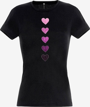 RMK Shirt 'Herz' in Schwarz: Vorderseite