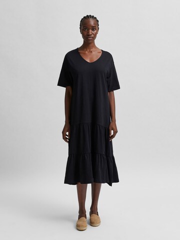 Robe 'Reed' SELECTED FEMME en noir : devant