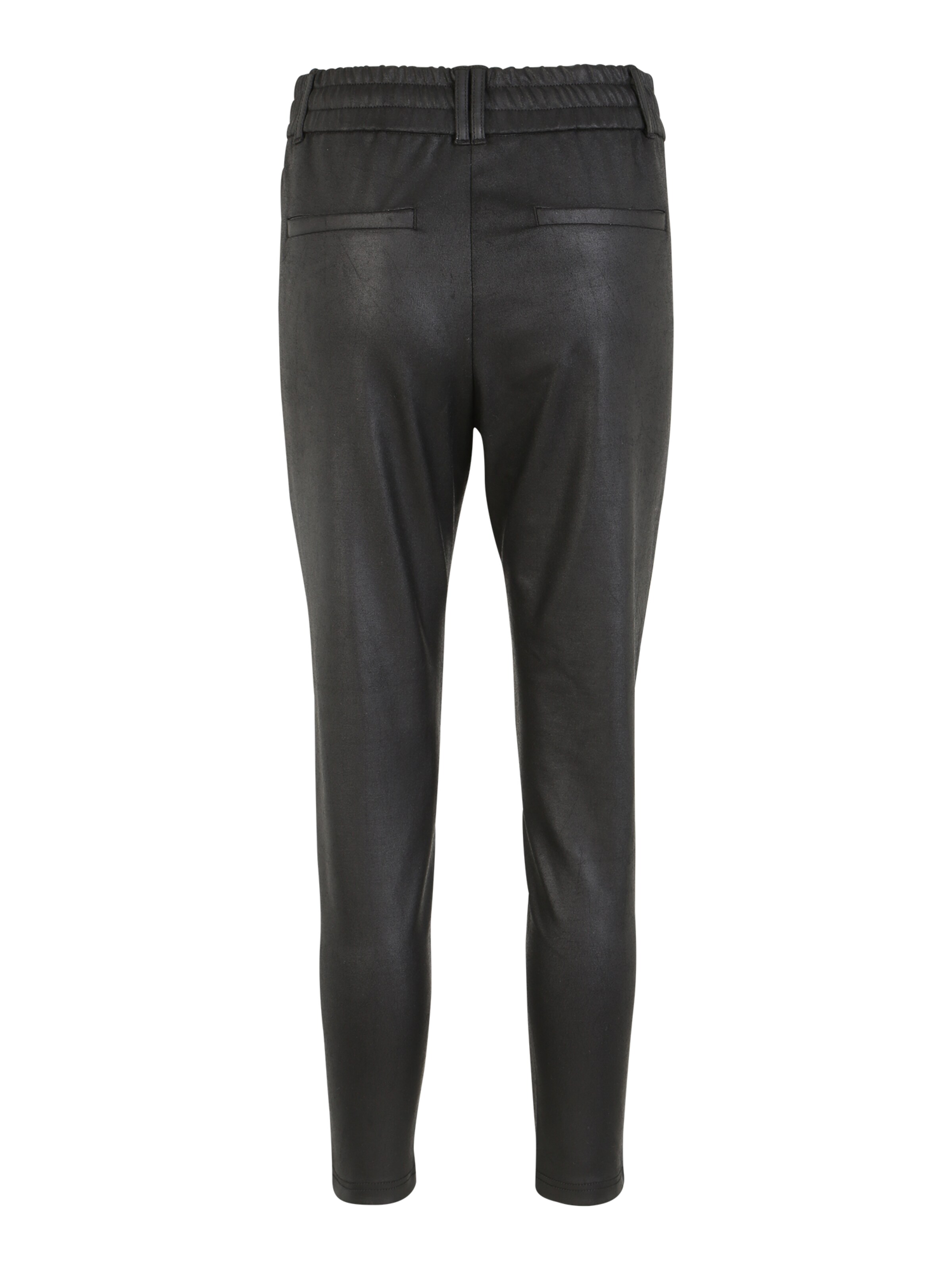 Only Petite Slimfit Kalhoty se sklady v pase 'POPTRASH' – černá