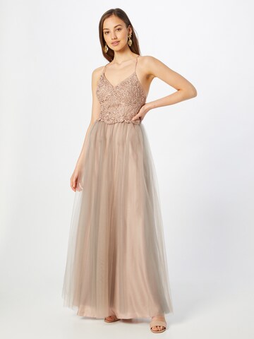 Laona - Vestido de noche en marrón: frente