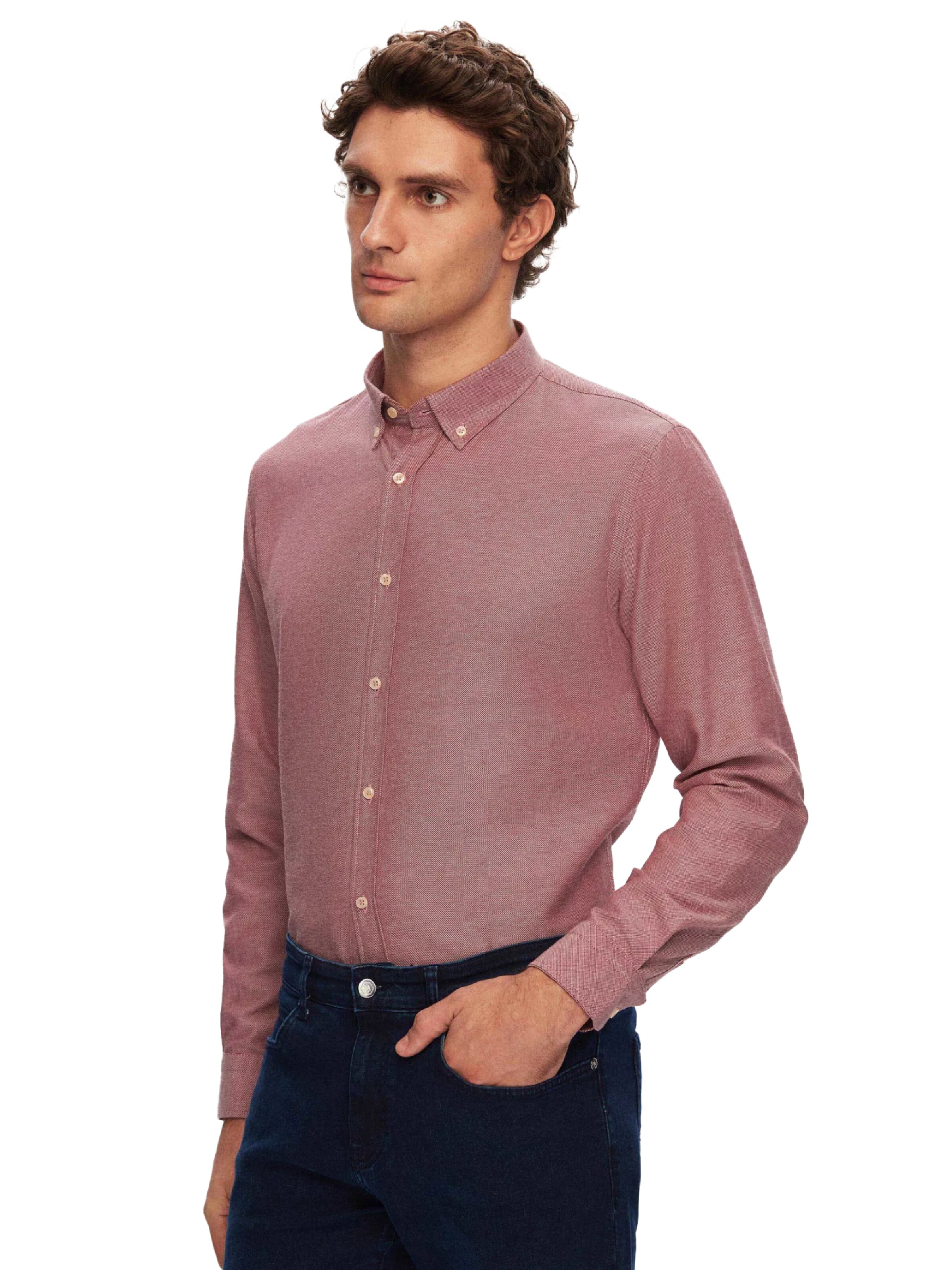 D’S Damat Regular fit Overhemd in Rood: voorkant