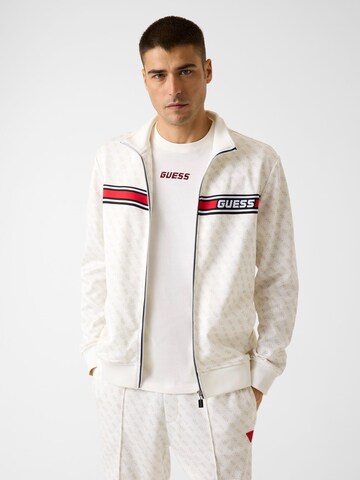 Giacca di felpa sportiva di GUESS in bianco: frontale