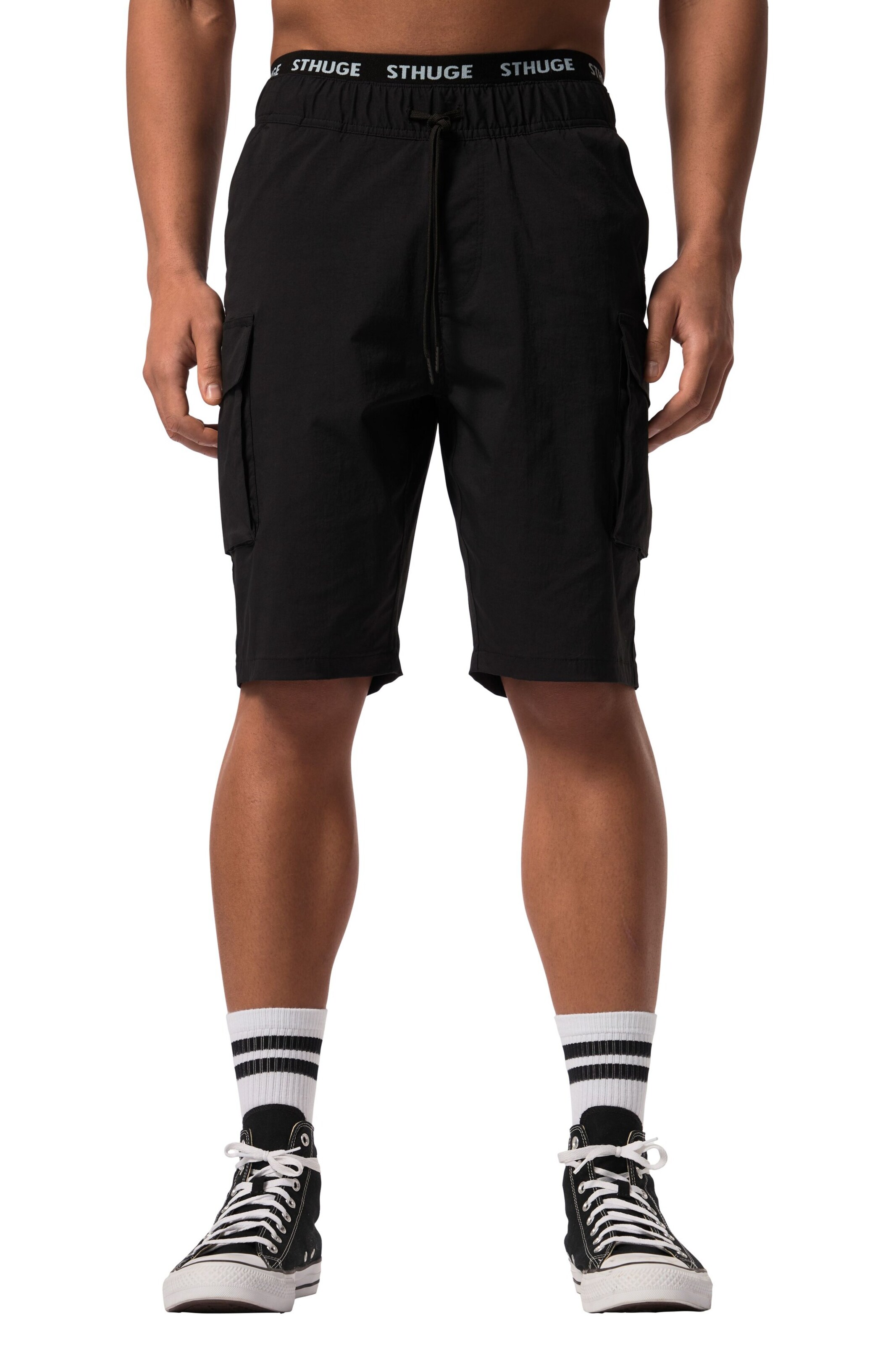 STHUGE Regular Hose in Schwarz: Vorderseite