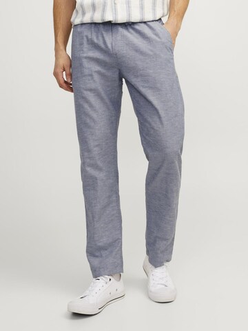 JACK & JONES Regular Pleat-Front Pants in Blue: front