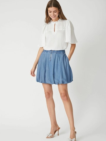 Jupe 'Denim' co'couture en bleu