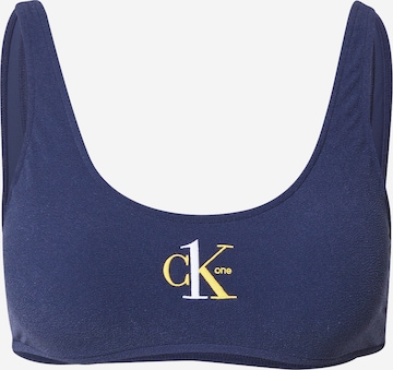 Hauts de bikini Calvin Klein Swimwear en bleu : devant