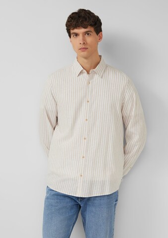 s.Oliver Regular Fit Hemd in Beige: Vorderseite