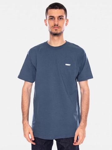 Obey Shirt 'KNOWLEDGE IS POWER' in Blauw: voorkant