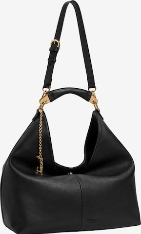 Borsa a spalla 'Leather-effect Hobo Bag' di Twinset in nero: frontale