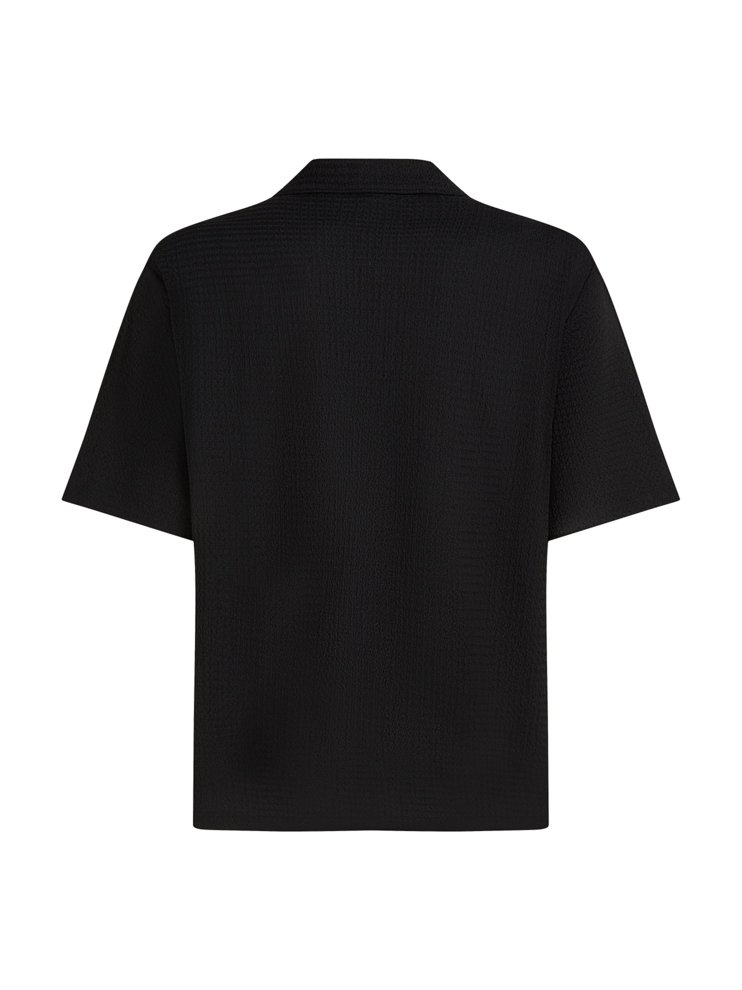 Karl Lagerfeld Pohodlné nošení Košile ' Strukturiertes Strand-Shirt ' – černá