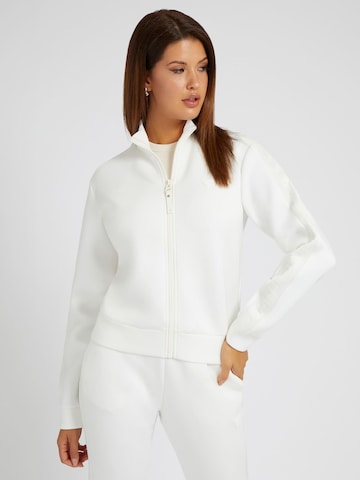 GUESS Zip-Up Hoodie 'New Allie' in White: front