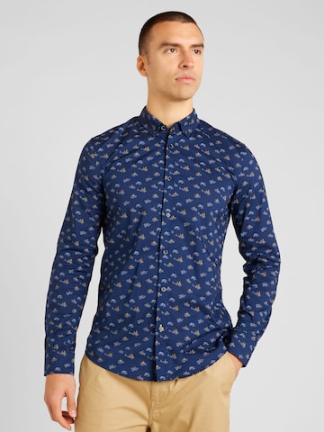 SCOTCH & SODA Slim fit Button Up Shirt in Blue: front