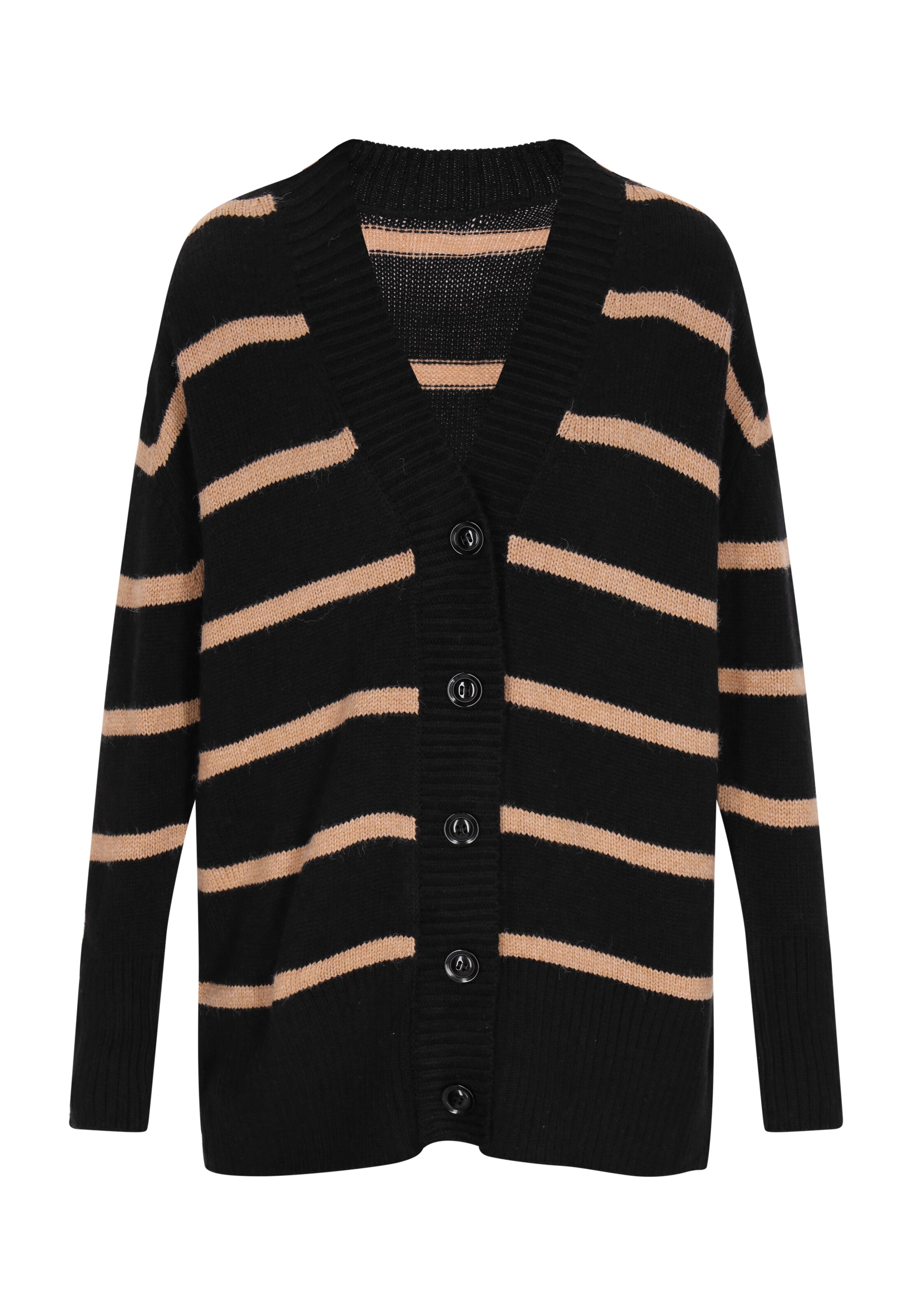 ROCKEASY Gebreid vest in Zwart: voorkant